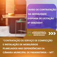 AVISO DE CONTRATAÇÃO NA MODALIDADE DISPENSA DE LICITAÇÃO   Nº 06/2024.