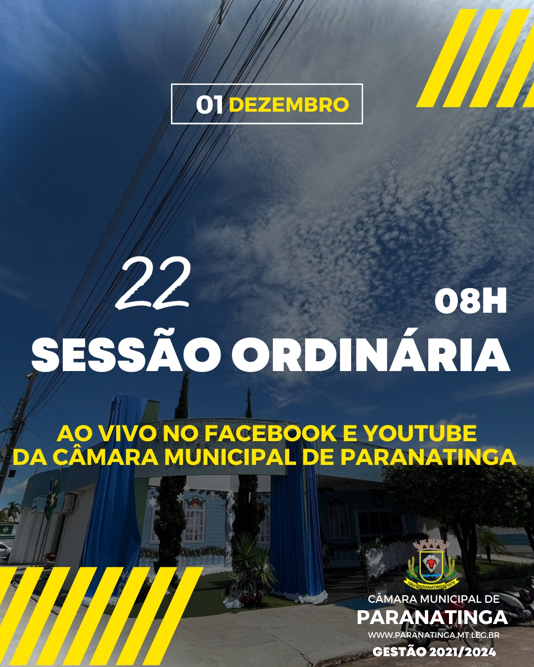 PUBLICAÇÃO DA PAUTA DA 22ª SESSÃO ORDINÁRIA DE 01 DE DEZEMBRO DE 2023